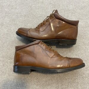 Johnston & Murphy Cellini Boots Mens Size 8 M Brown Leather Chukka Made Italy
